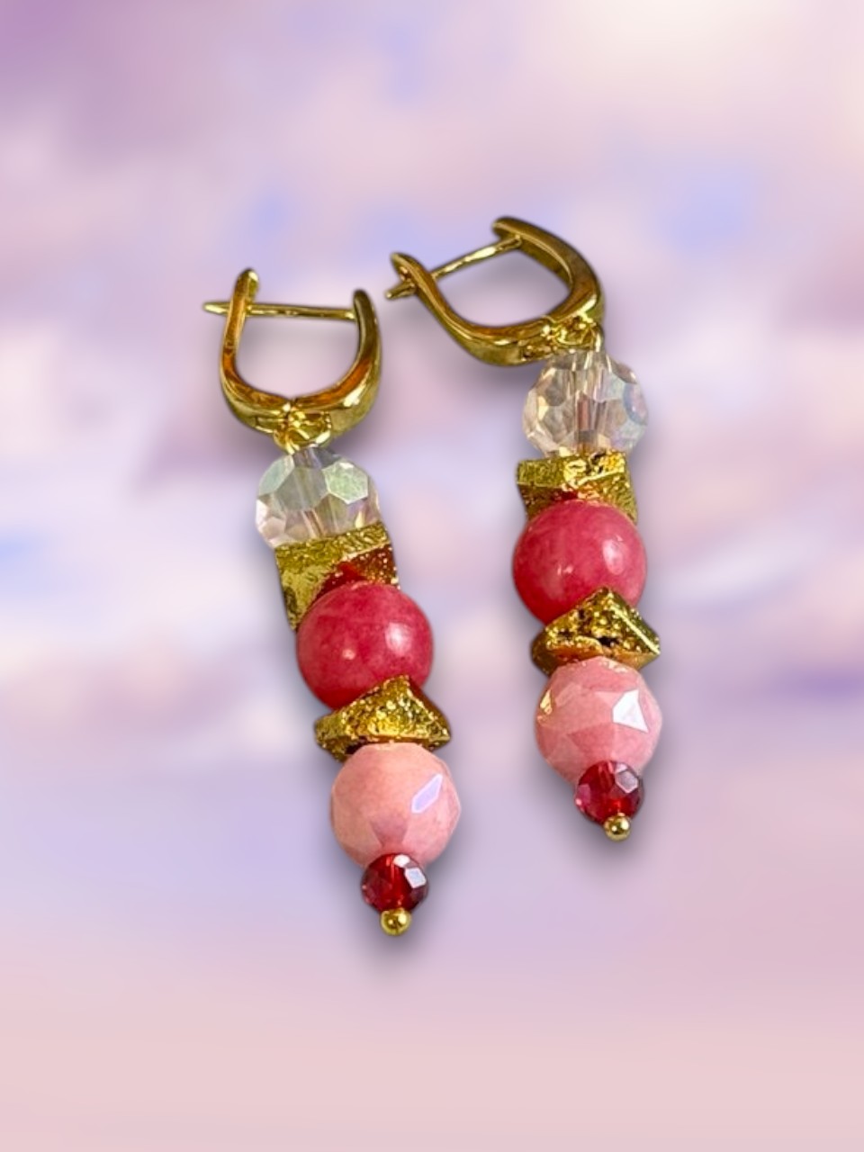 Серьги "Розовый закат" 