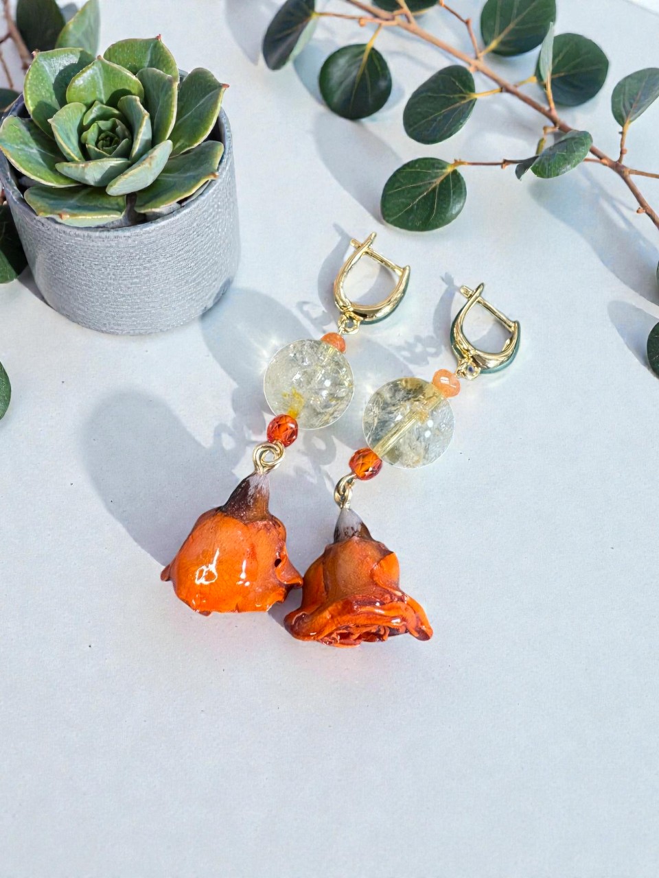 Серьги "Поцелуй лета"